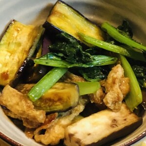 なす小松菜油揚げ★甘辛ごま炒め